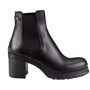 Prada Black Leather Ankle Boots